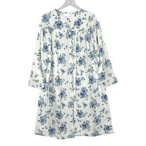Loti Fashion XL NWOT Sleepwear Patio Dress Caftan Pajama Blue Floral Cottage